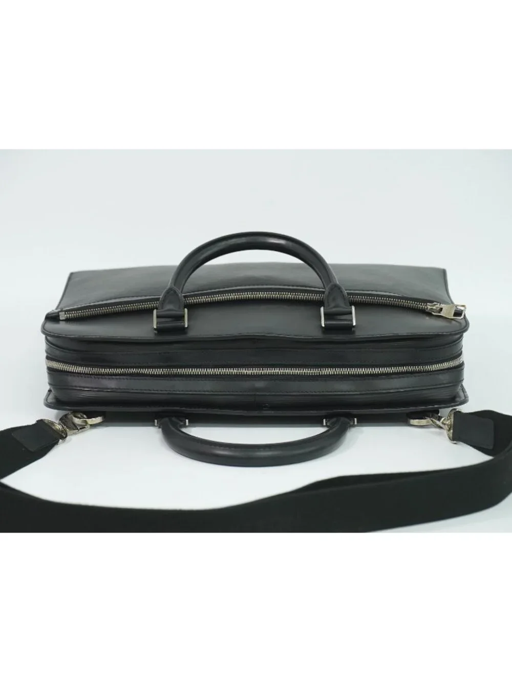 Louis Vuitton LV Bassano MM Epi Leather 2-Way Business Bag Handbag Noir Black